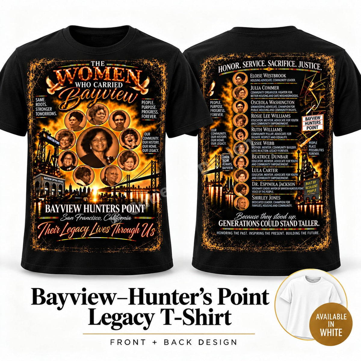 Bayview-Hunter’s Point Legacy T-Shirt front and back design