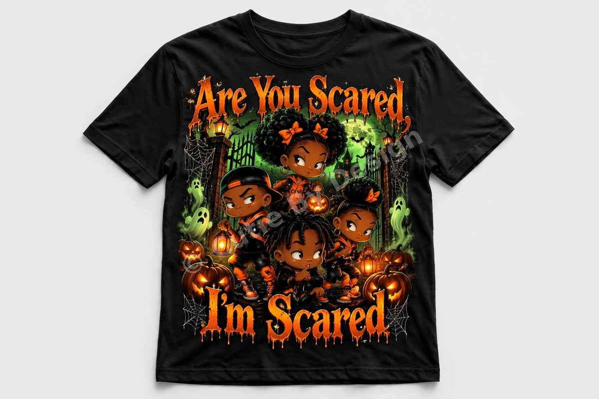 Are You Scared I'm Scared Halloween Tee – Green Moon Haunt