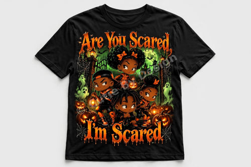 Are You Scared I'm Scared Halloween Tee – Green Moon Haunt
