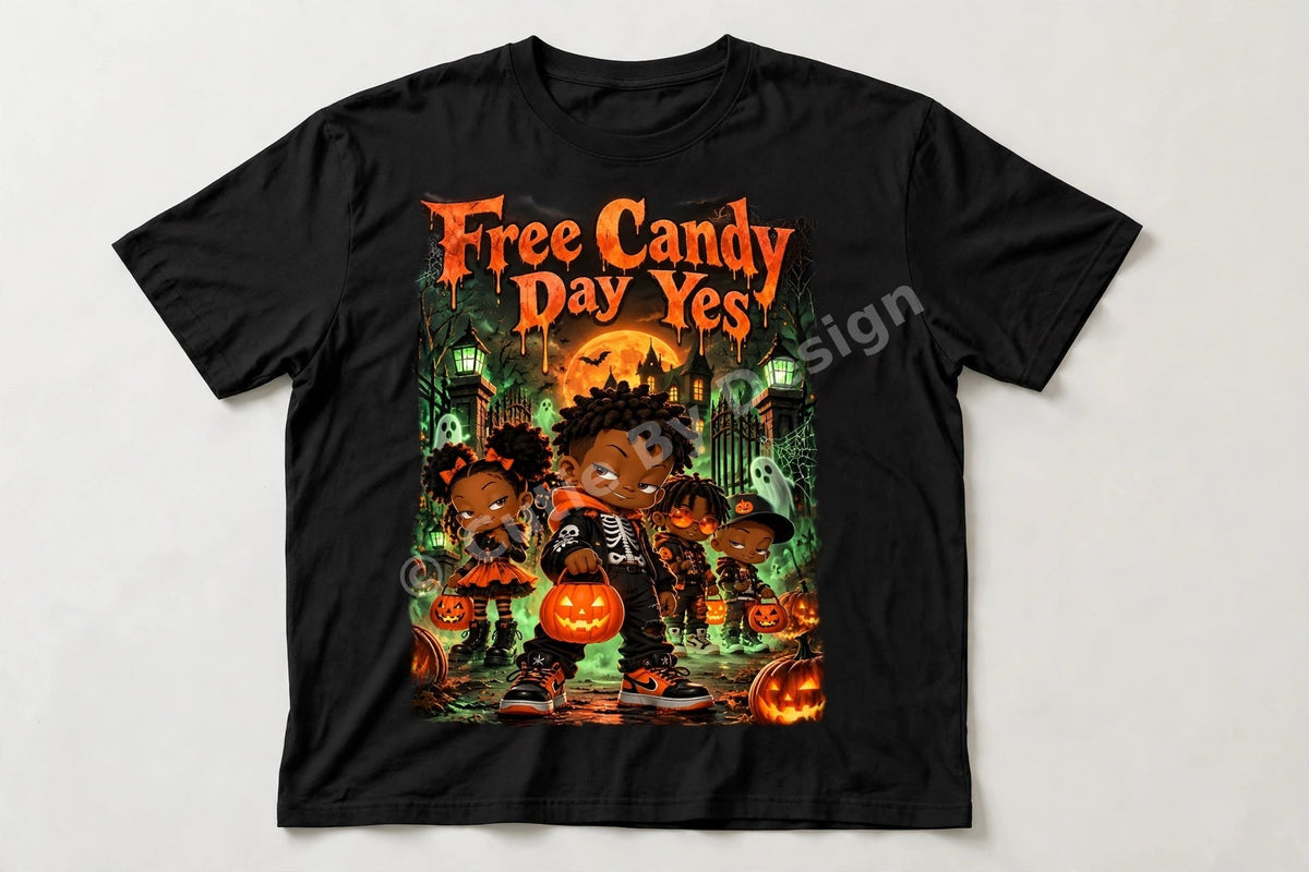 Free Candy Day Yes Halloween Tee – Haunted House Crew